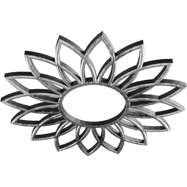 Daisy Architectural Grade PVC Pierced Ceiling Medallion, Antiqued Silver, 20OD X 7ID X 1/2P